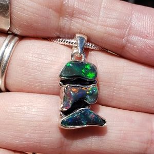 Natural Chalama Black Opal Pendant